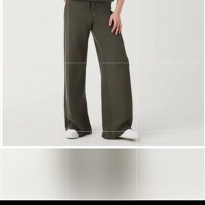 SPANX Air Essentials wide leg Olive green pants